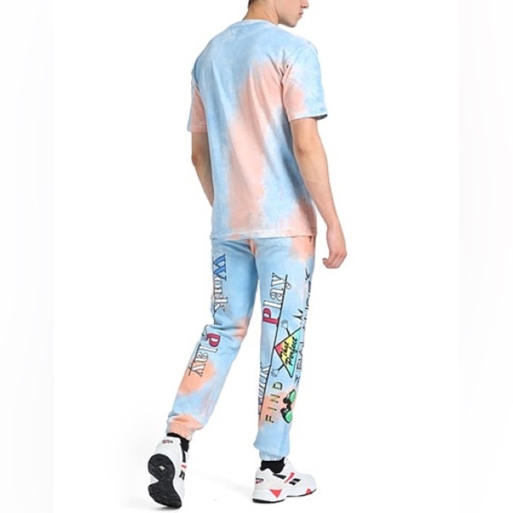 NWOT MENS: Market Work Life Balance T-Shirt in Water Tie-Dye - Picture 3 of 10